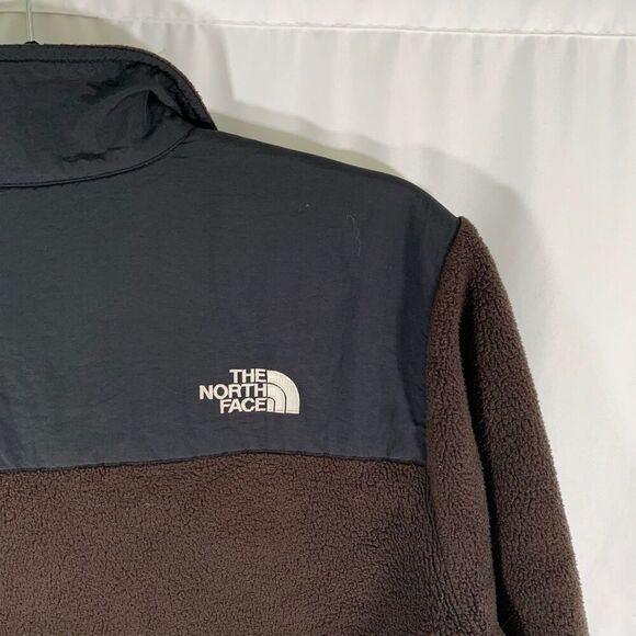 North Face Fleece Jacket Boys XL Solid Brown Black Zip Pockets Full Zip - Picture 9 of 9
